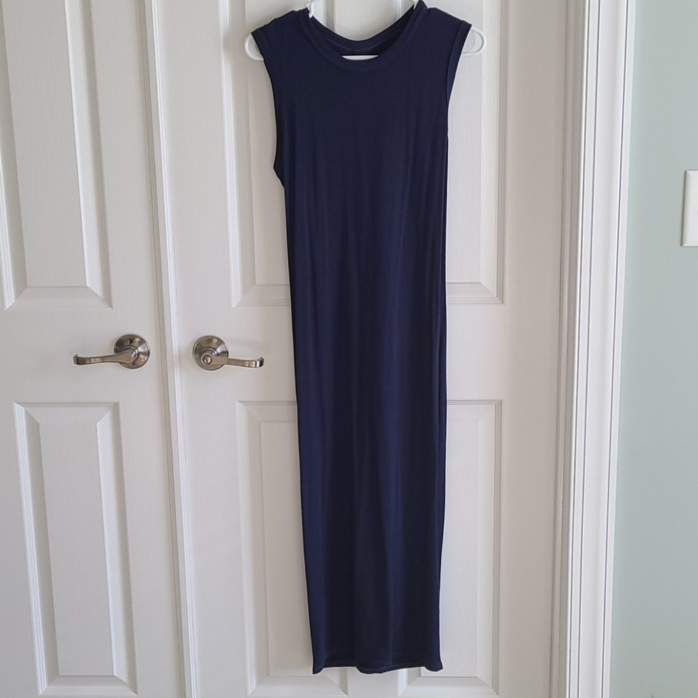 Designer Tank Midi Dress with Twist Back Detail